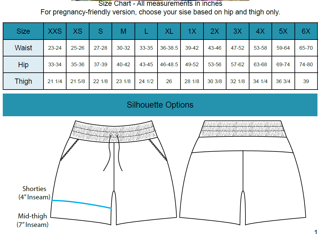 Womens Shorts Size Chart Us